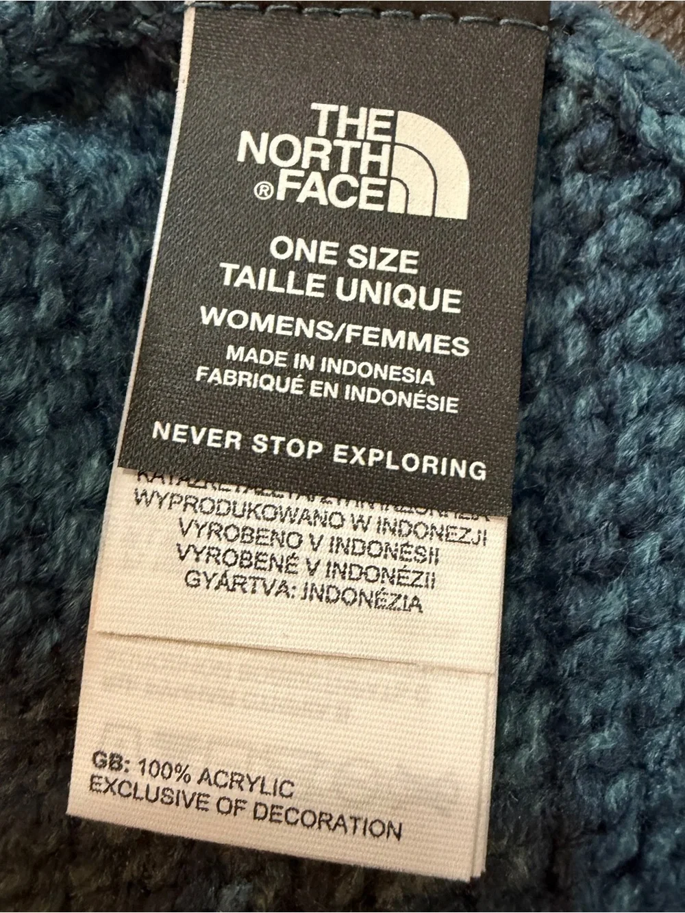 The North Face Scarf Blue Knit One Size